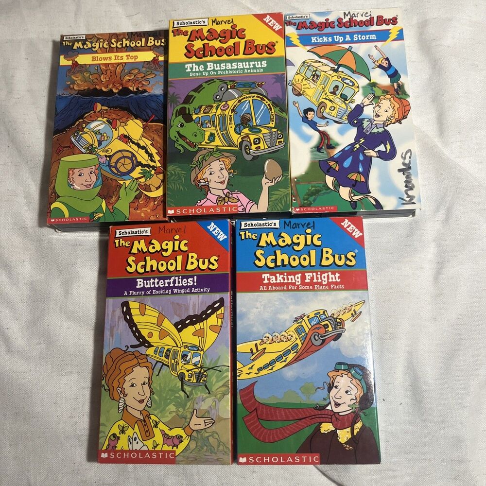 Magic School Bus VHS Tapes Lot Of 5 Vintage -  Kidvision 90s